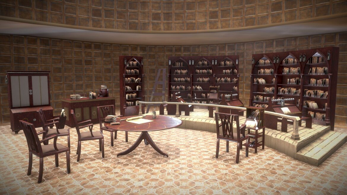 medieval library model pack mocha 3d model