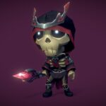 mini skeleton swarm hand painted series 3d model