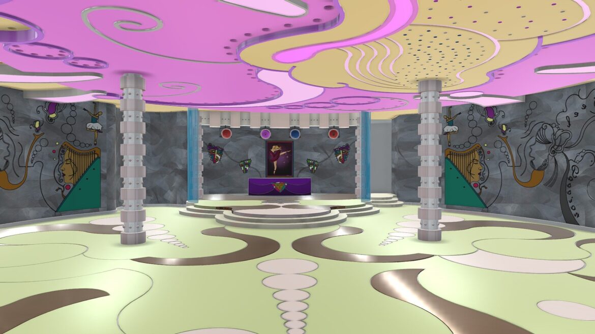 0187 night club 3d hall 2d drawings 3d model