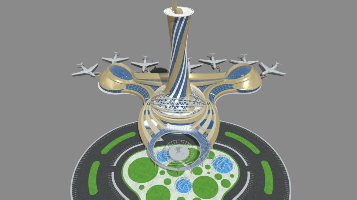 0191 airport building 3d model