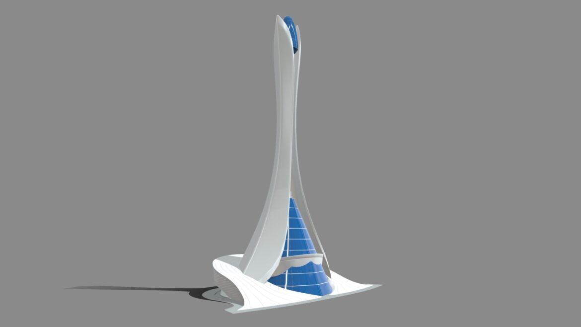 0196 airport control tower 3d model