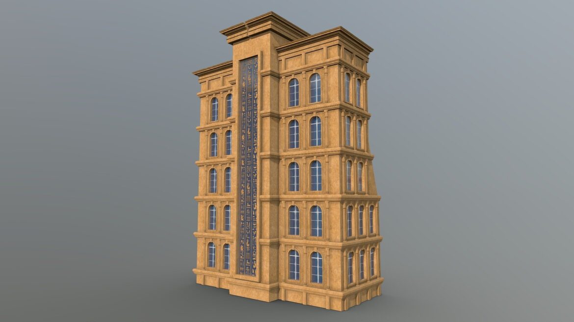 0209 - 3d Model - Image of a highly detailed building facade 3d model with realistic textures.