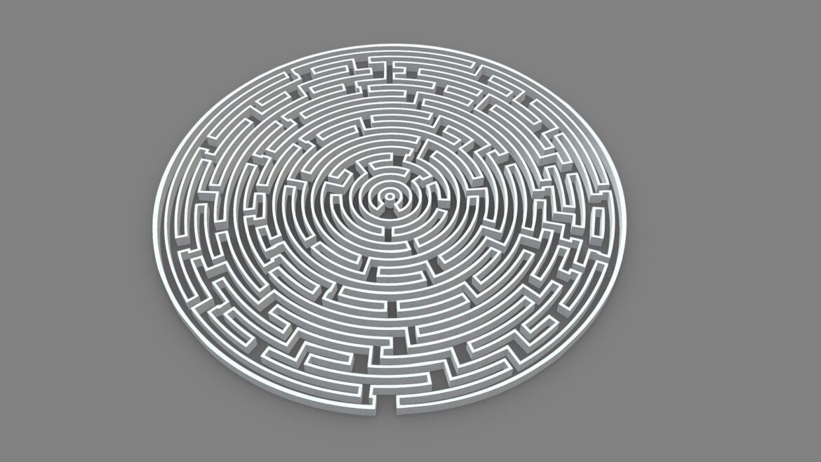 3d maze environment 1 concrete wall 3d model