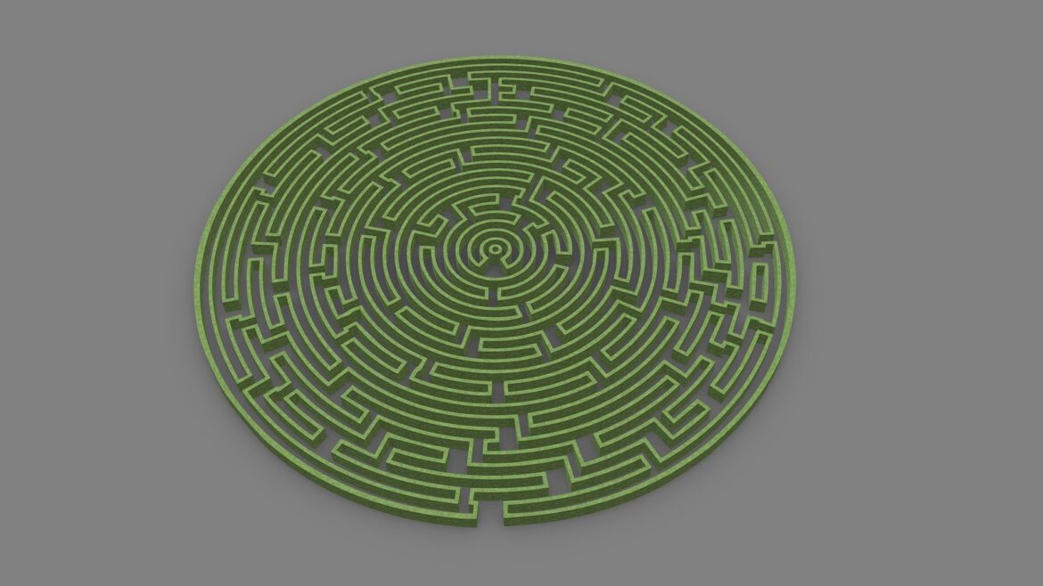 3d maze environment 1 grass wall 3d model