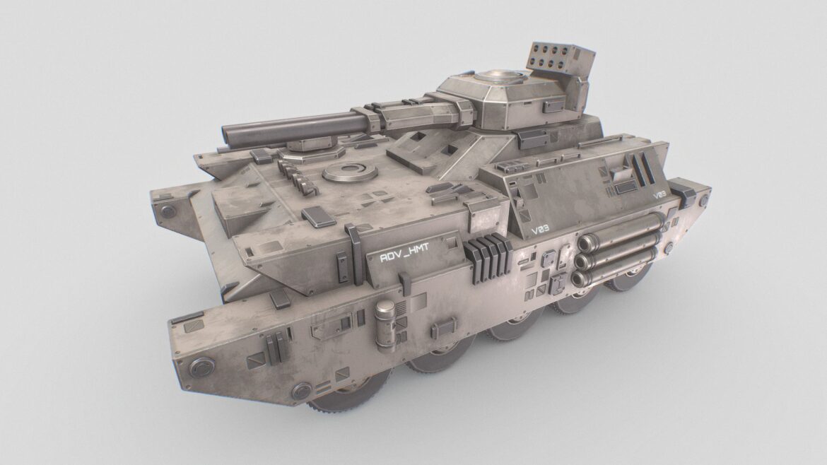 Advance Heavy Tank 3d Model - Advance heavy tank 3d model featuring low poly geometry and 4K PBR textures for military simulations.