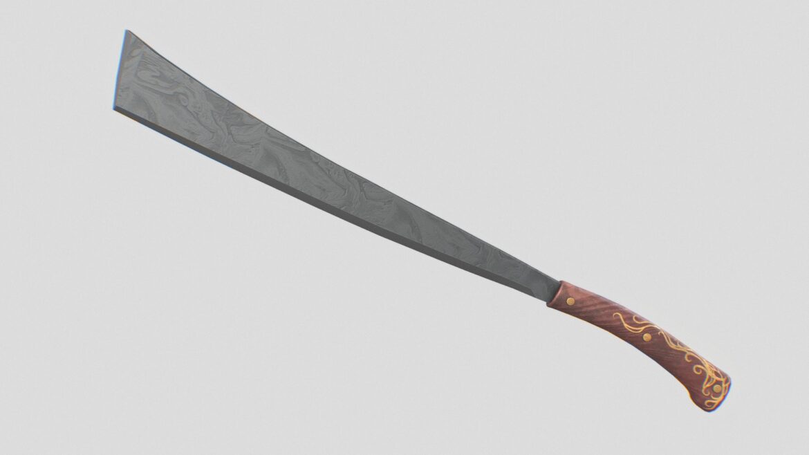 black hardened bolo 3d model