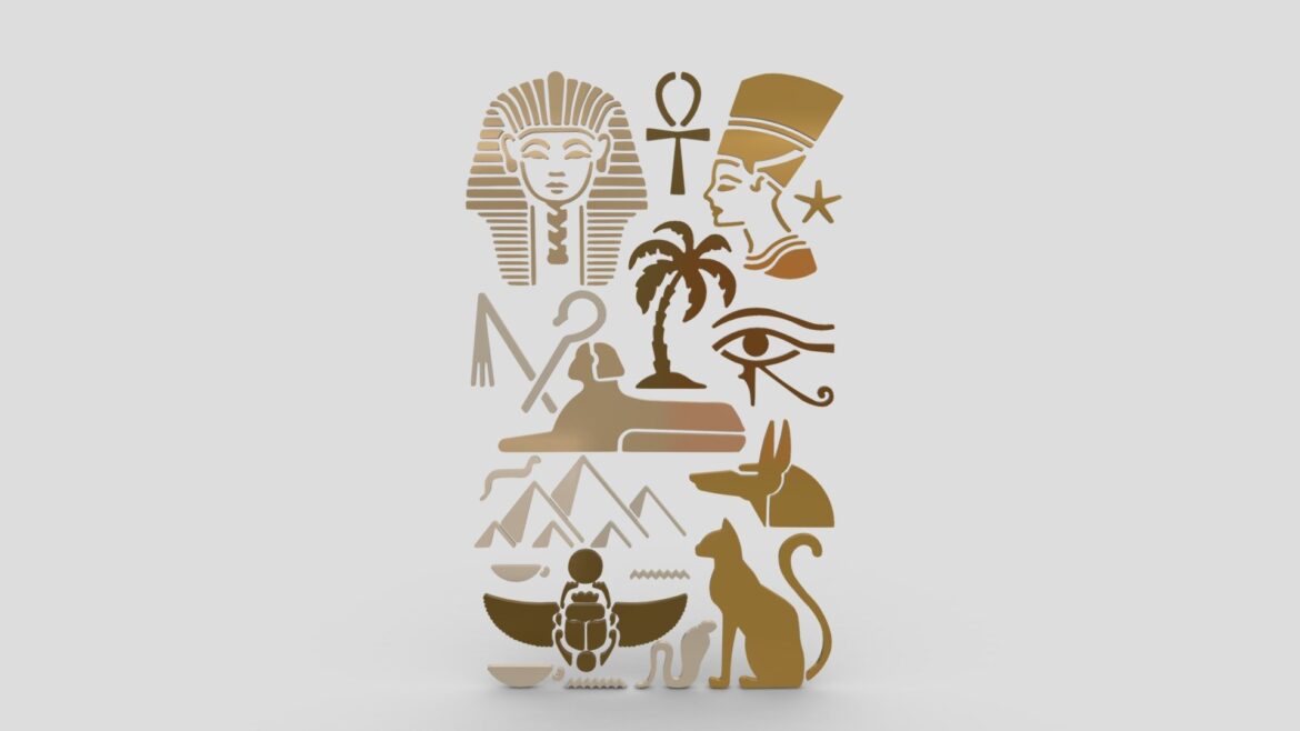egyptian symbols 010 3d model