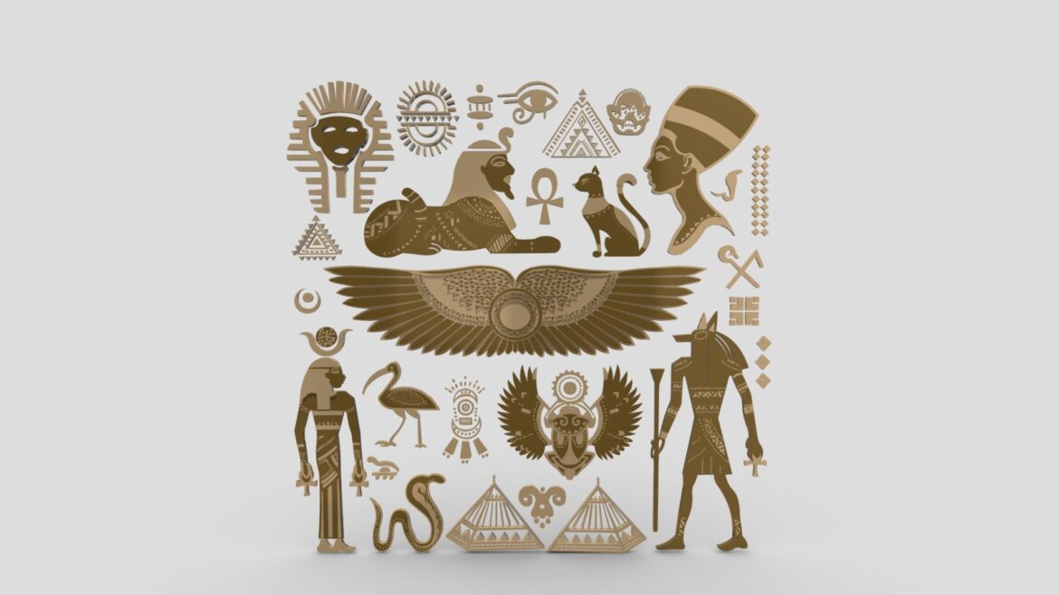 egyptian symbols 052 3d model