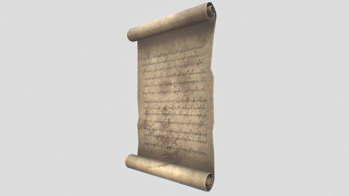 fantasy scroll 3d model