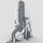futuristic building 3d model