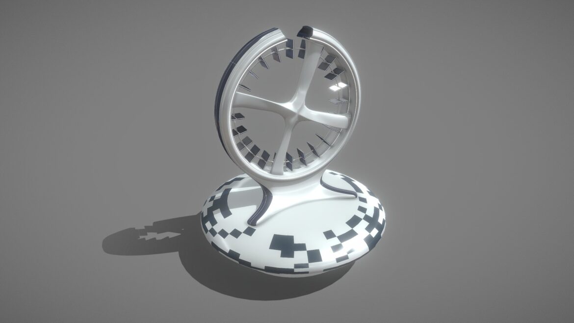 futuristic wind energy animated 3d model