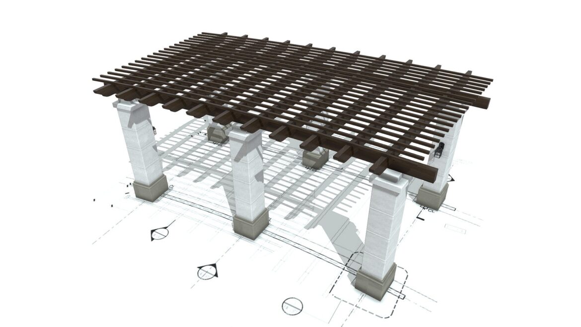 modern garden trellis 1 3d model