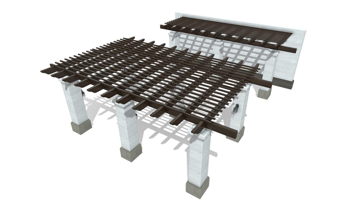 modern garden trellis 2 3d model