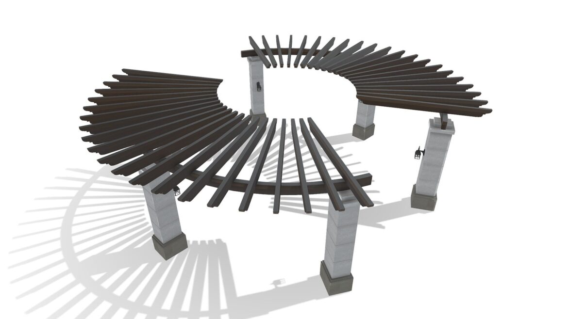 modern garden trellis 3 3d model