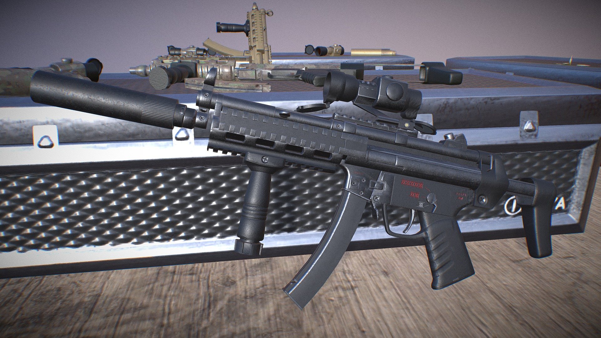 MP5 A3- Game Ready – Low Poly
