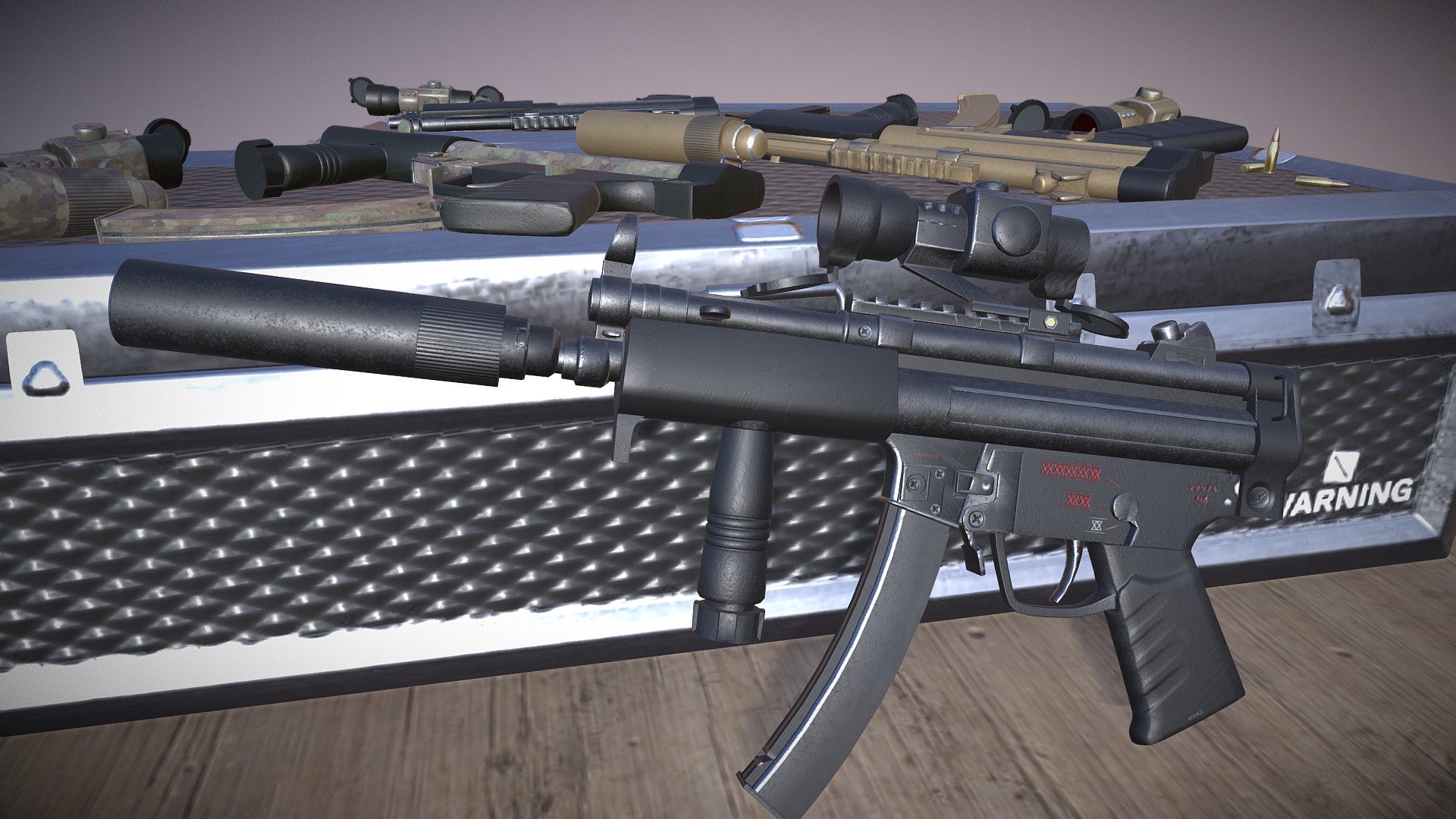 MP5 A4- Game Ready – Low Poly