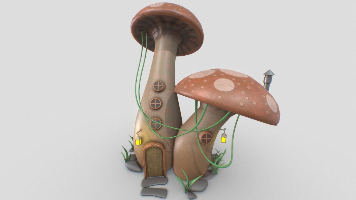 mushroom house 3d model