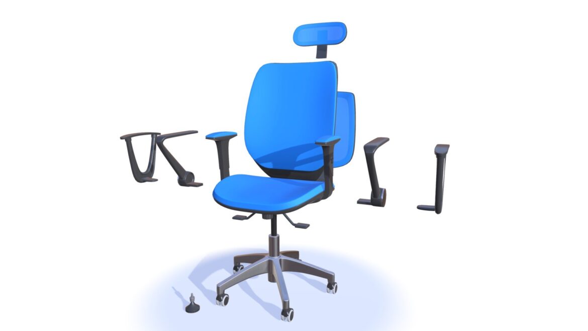 office chair with multi options 3d model
