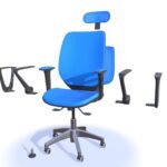 office chair with multi options 3d model