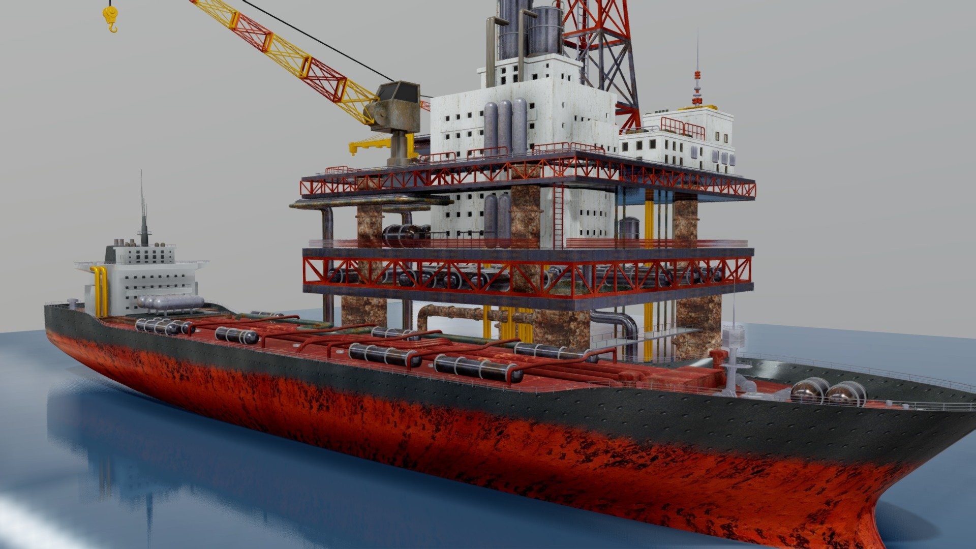 Oil Rig And Tanker