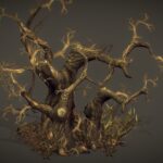 old creepy trees hand painted series 3d model
