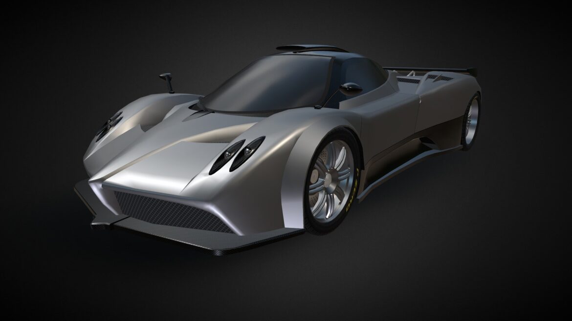 Pagani Zonda Car 3d Model - Striking Pagani Zonda LP low poly 3d model for game development