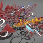 parametric gallery frame 01 red 3d model