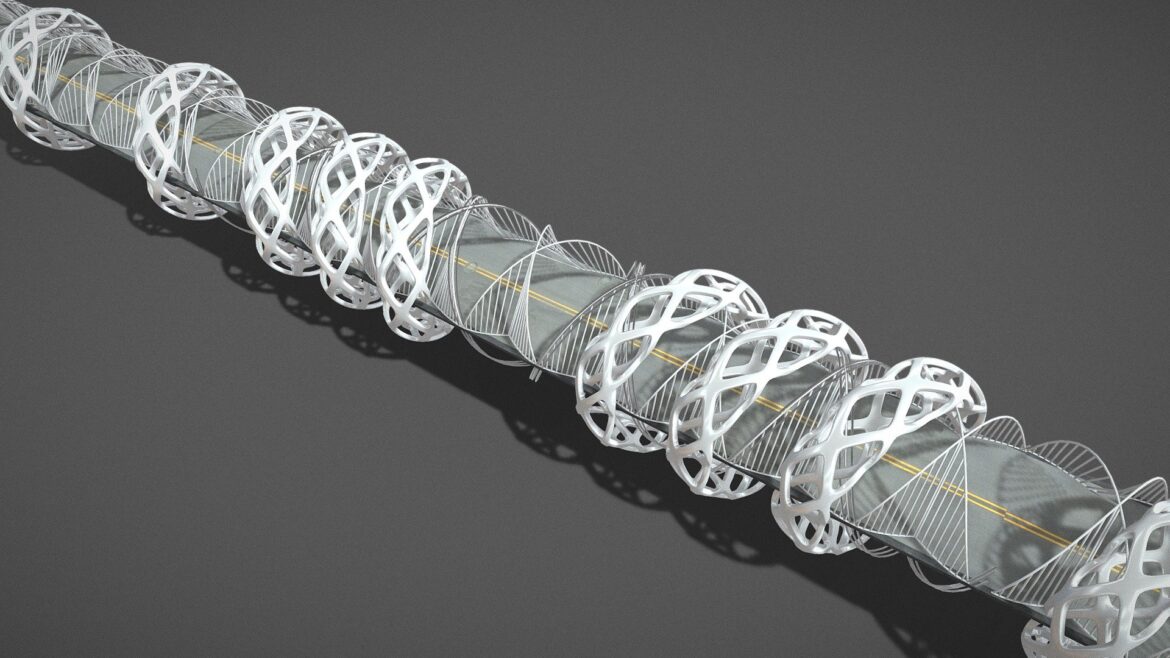 parametric pathway animated 3d model