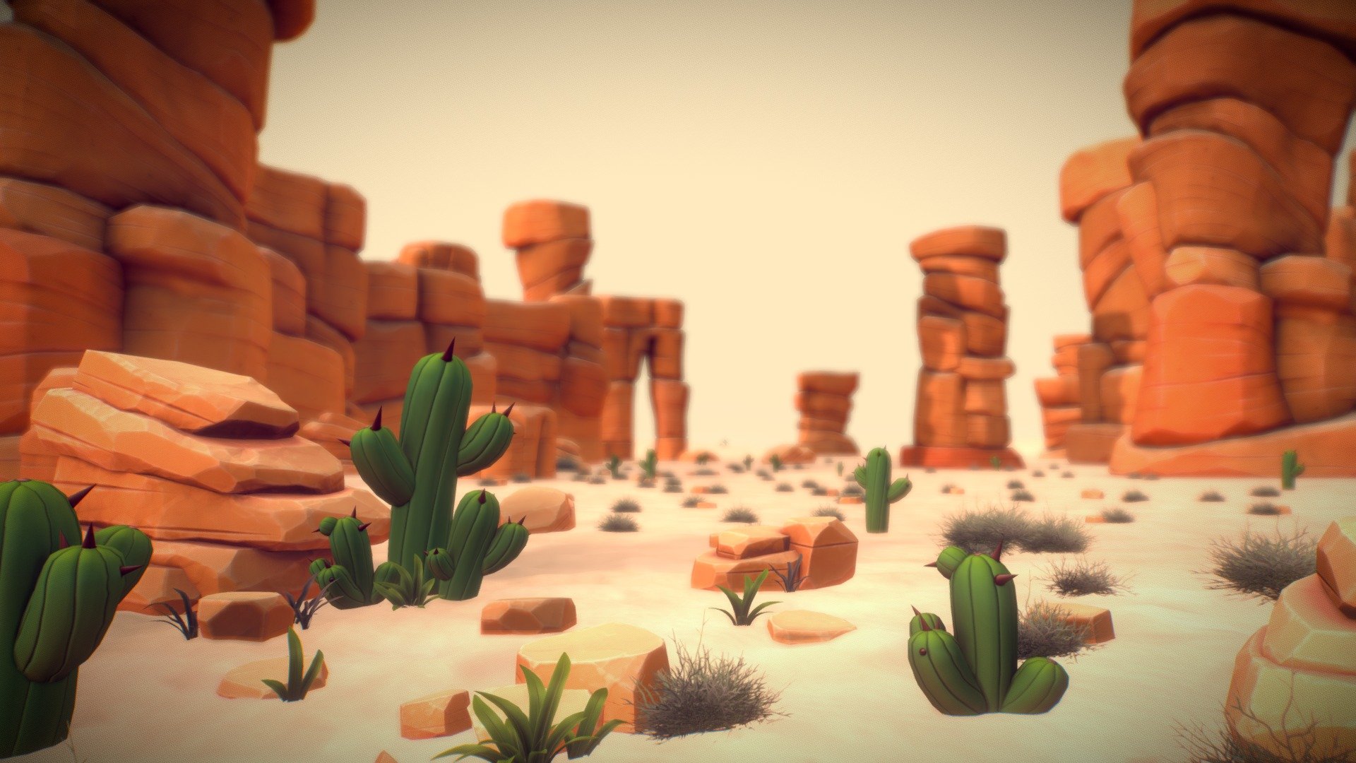 PBR Canyon Render Scene
