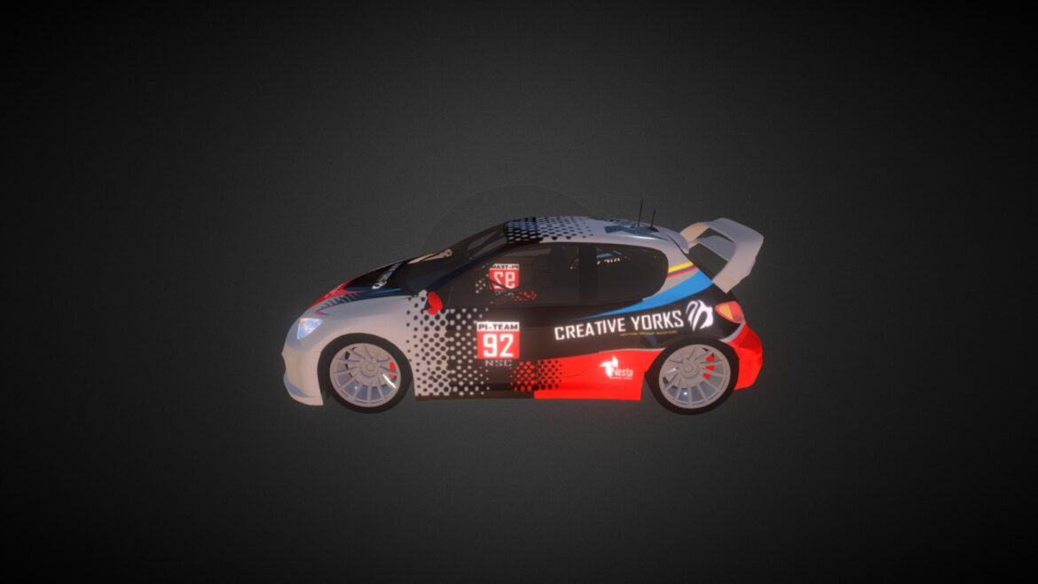 peugeot 206 rally 3d model