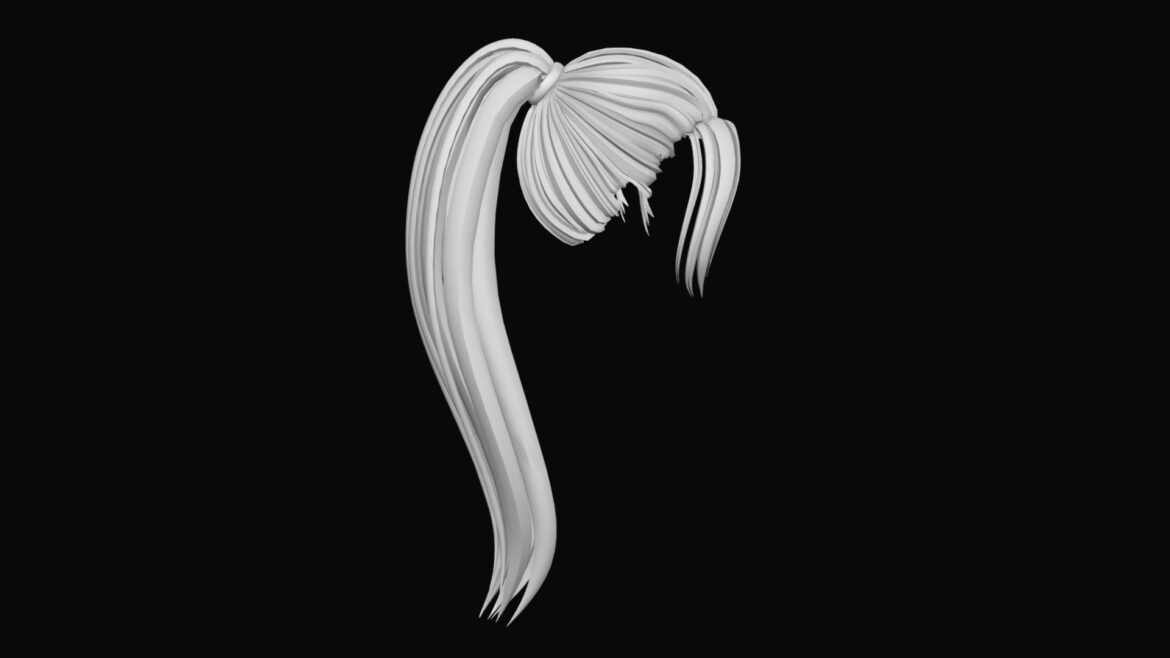 pony tail hair 3d model