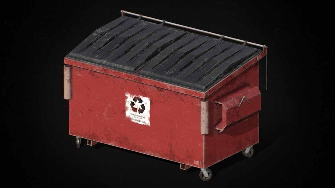 public large trashbin 3d model
