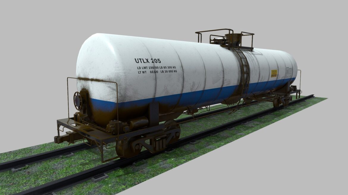railway tank car railroad train tank wagon 3d model