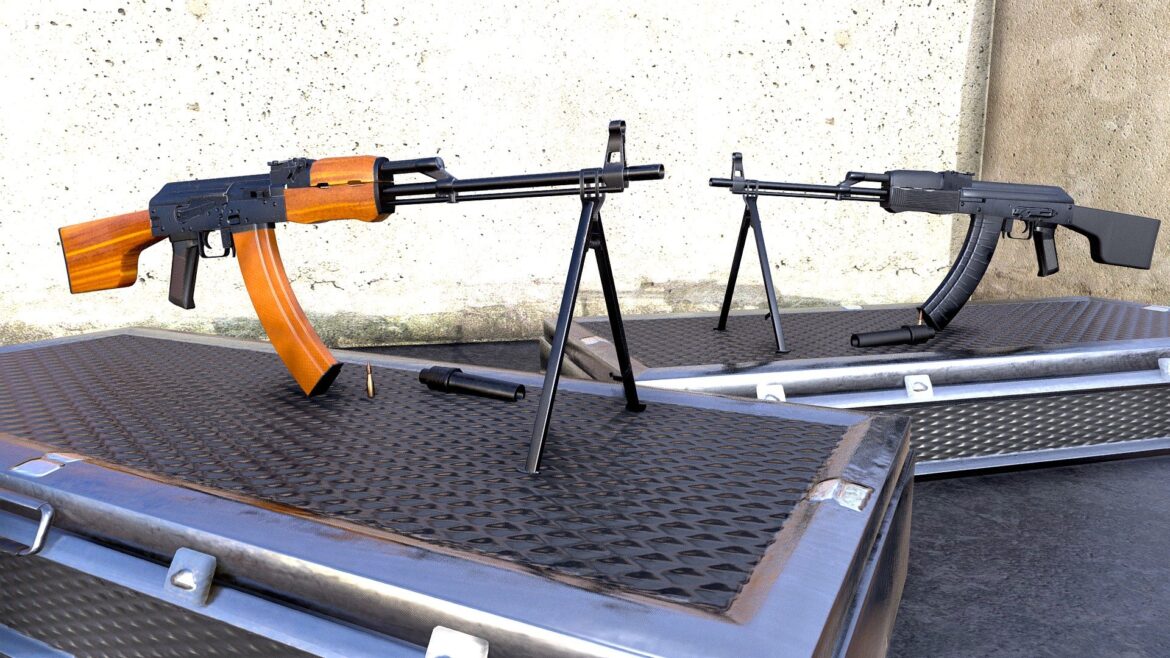 rpk russian assault rifle 2 variations 3d model