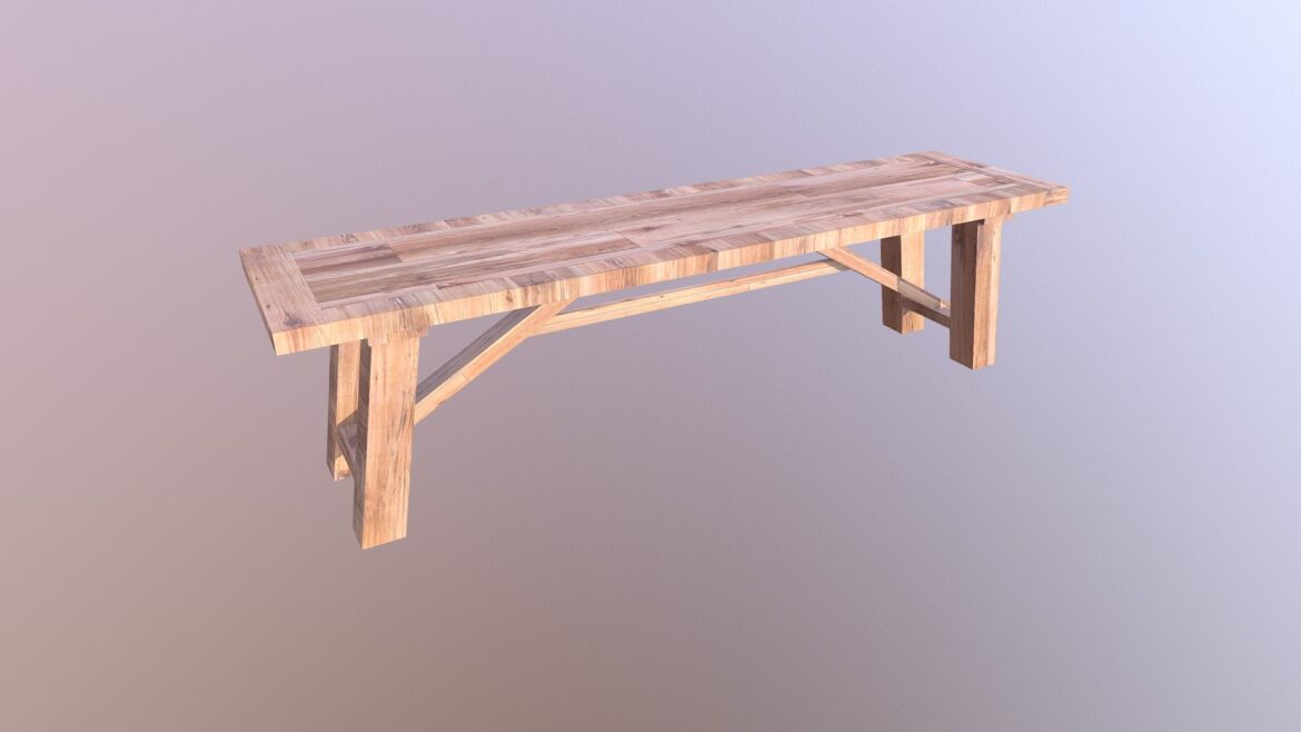 ruskin bench 3d model