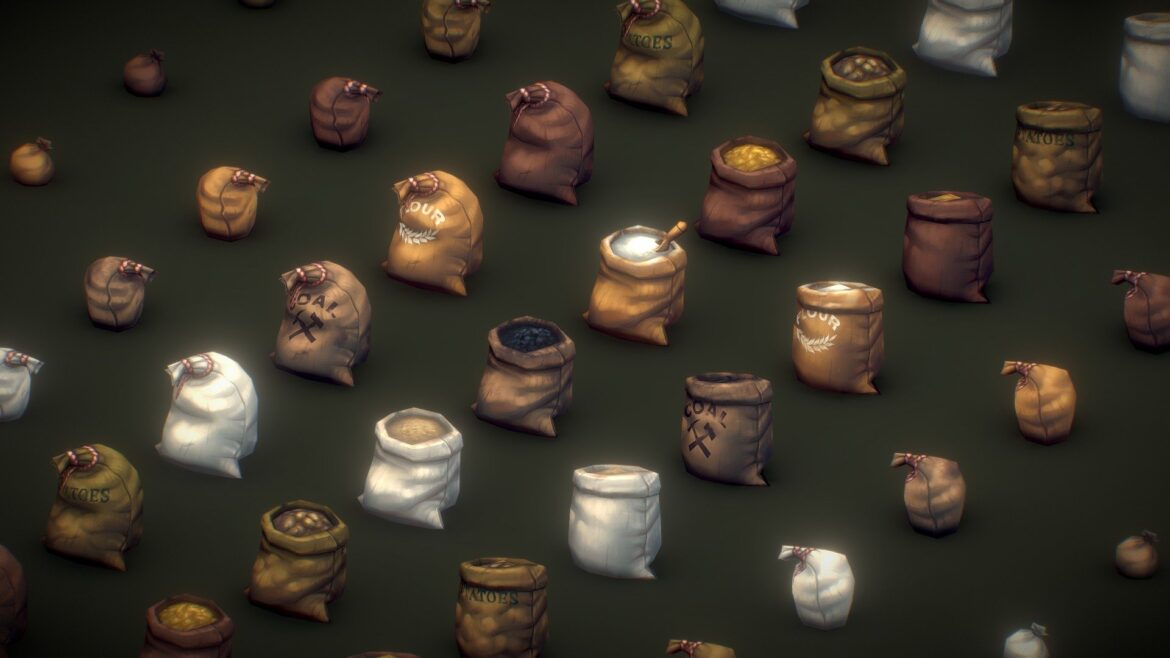sack set hand painted series previev 3d model