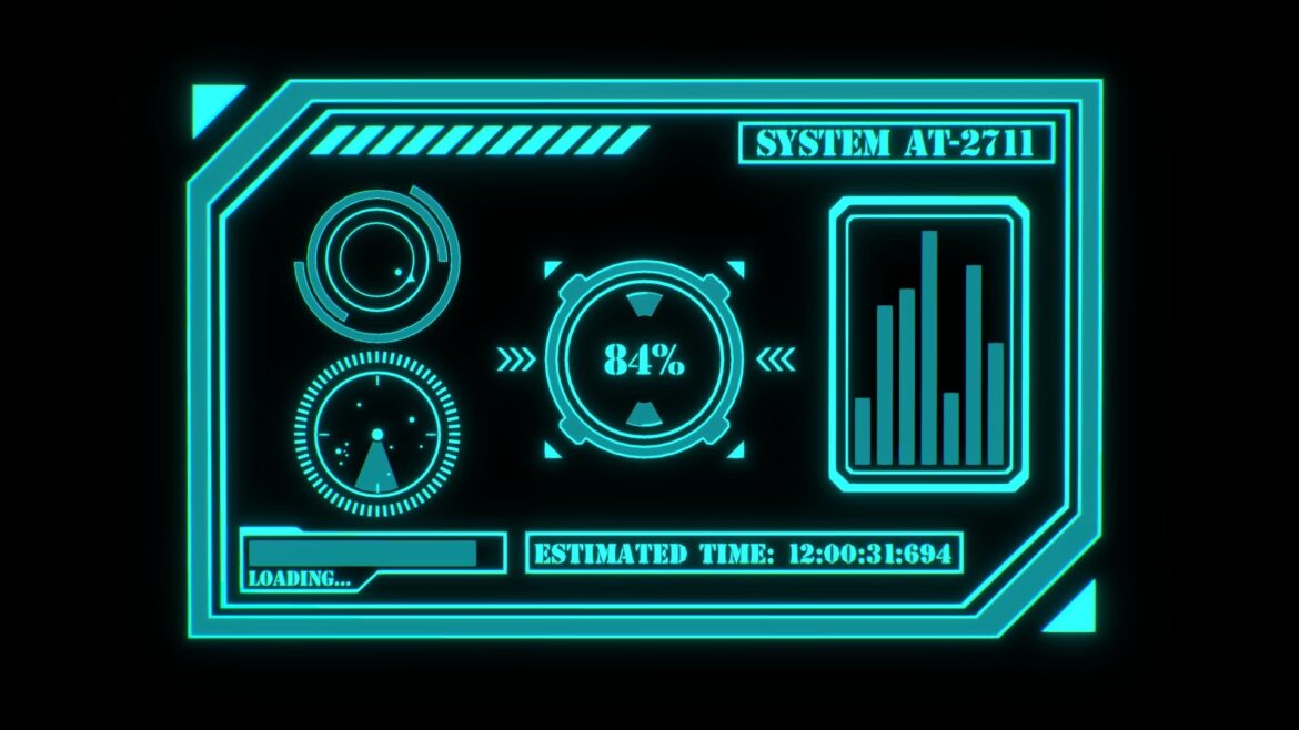 sci fi hud screen animated 3d model