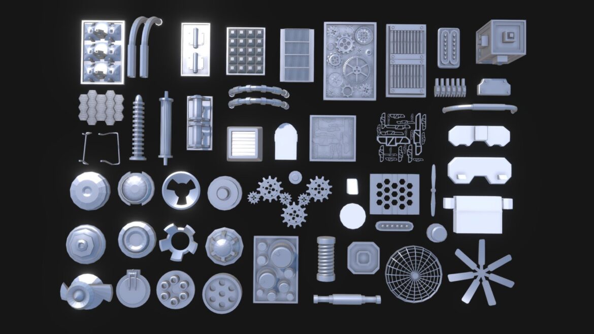 sci fi kit bash pack 3d model
