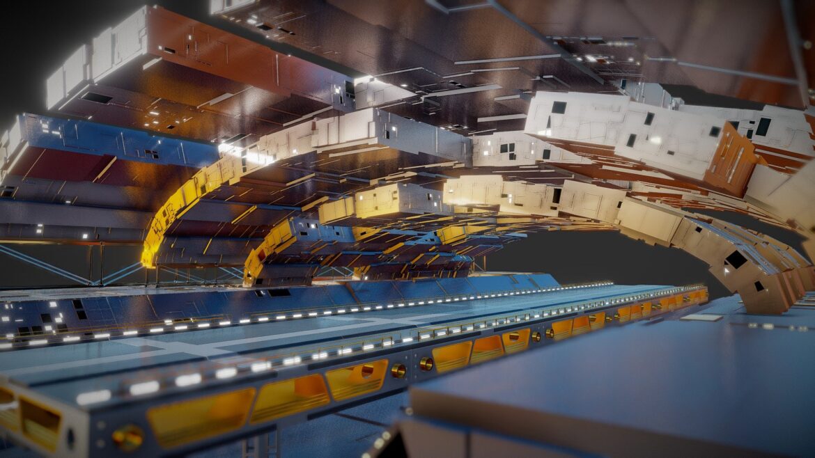 sci fi structure 4002 3d model