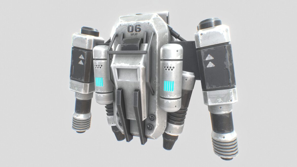 scifi jetpack 3d model