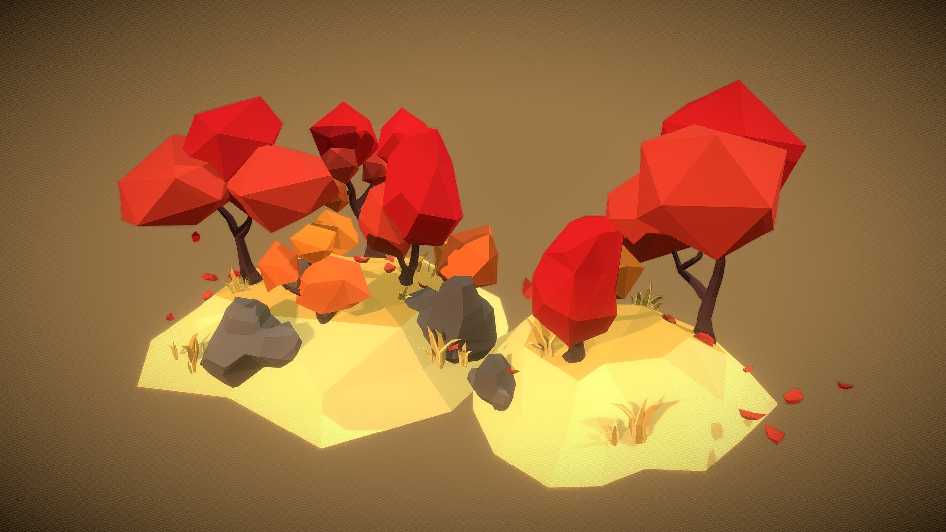 Simple Autumn Tree Set – Poly Series