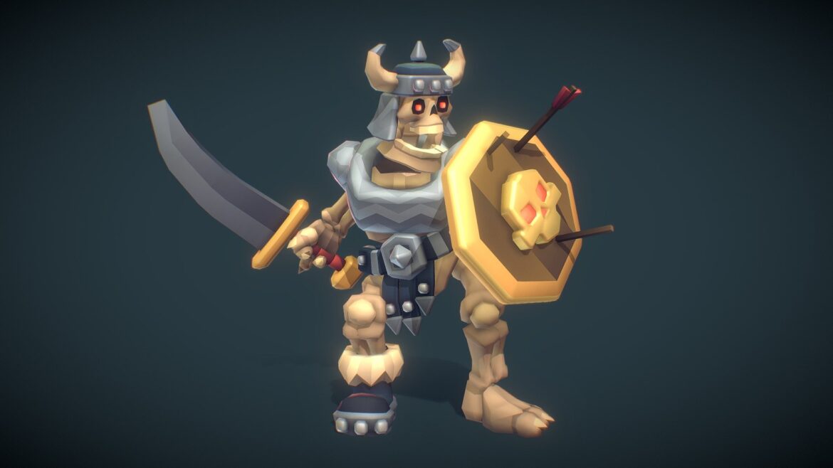 skeleton swordsman proto series 3d model
