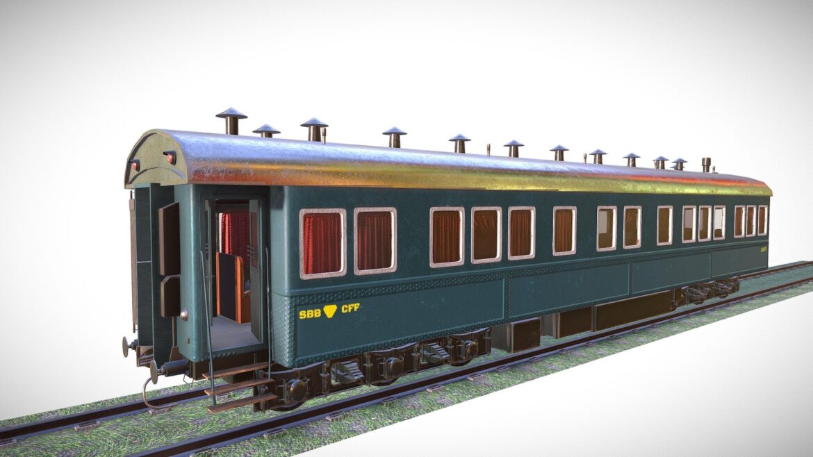 steam passengers car 3d model