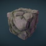 Stone Moss Cube – PBR Hand Painted Series