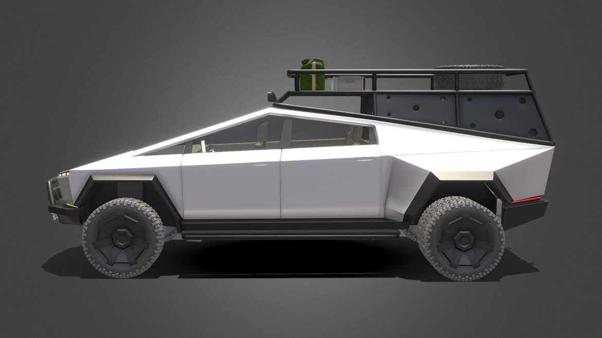 tesla cybertruck off road 3d model