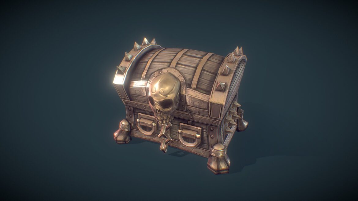 treasure chest medium 3d model