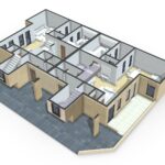 Twin Villa – Ground Floor 3D Plan – Furnished