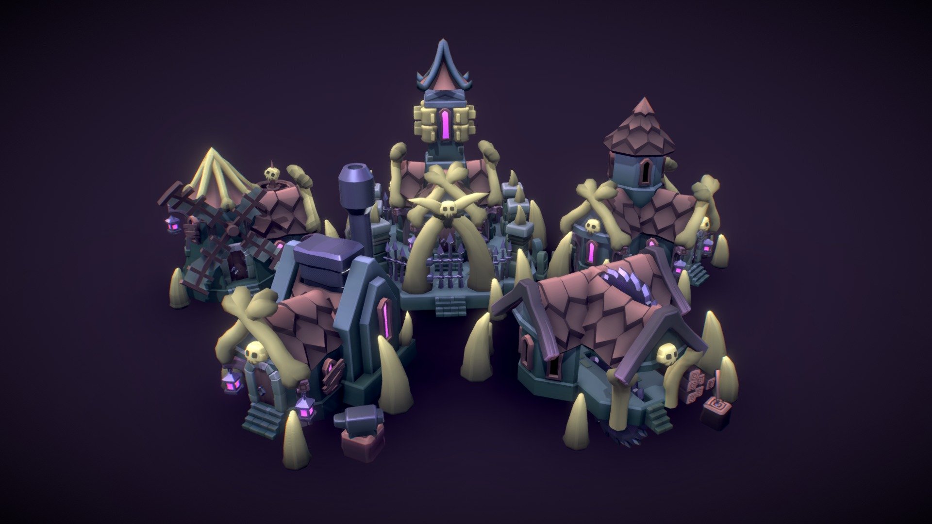 Undead RTS Building Set – Render Scene – PS