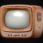 Vintage 50’s mid-century wooden television / TV