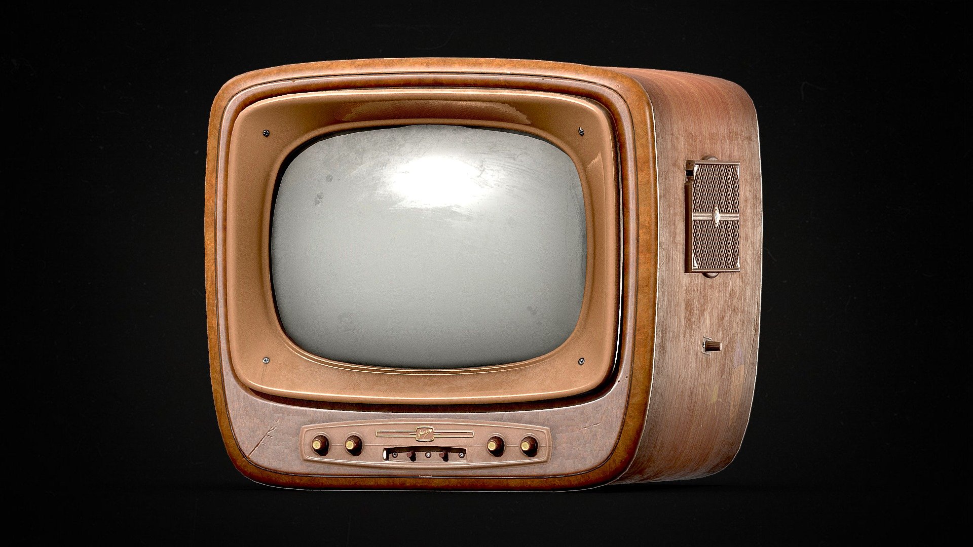 Vintage 50’s mid-century wooden television / TV